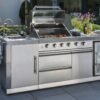 Norfolk Grills ABSOLUTE PRO Outdoor Kitchen 4 Burner Gas BBQ With Side Burner + Fridge and Sink