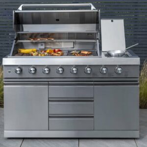 Norfolk Grills Absolute Outdoor Kitchen 6 Burner Gas BBQ With Side Burner