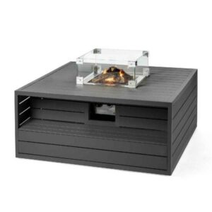 Happy Cocooning Aluminium Square Anthracite Cocoon inc Burner and Glass Screen