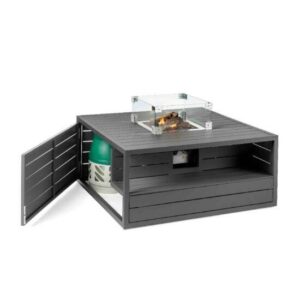 Happy Cocooning Aluminium Square Anthracite Cocoon inc Burner and Glass Screen