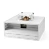 Happy Cocooning Aluminium Square White Cocoon inc Burner and Glass Screen