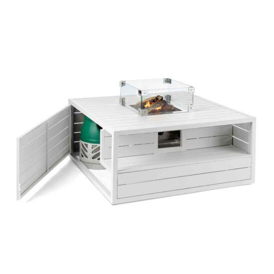 Happy Cocooning Aluminium Square White Cocoon inc Burner and Glass Screen