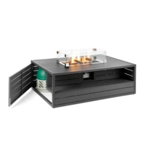 Happy Cocooning Aluminium Rectangular Anthracite Cocoon inc Burner and Glass Screen
