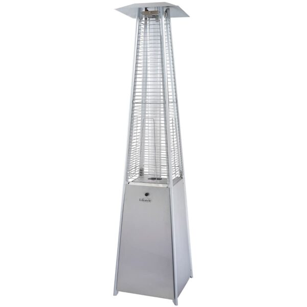 Lifestyle Silver Tahiti II Pyramid 13KW Flame Patio Heater