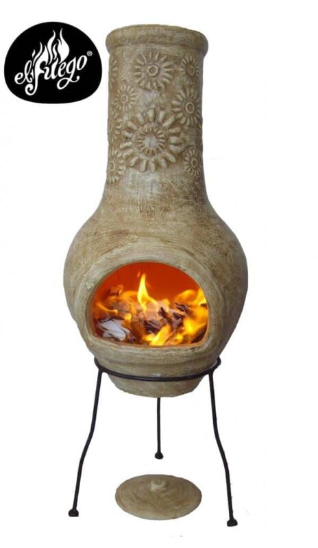 Morena clay chimenea in beige (Large)