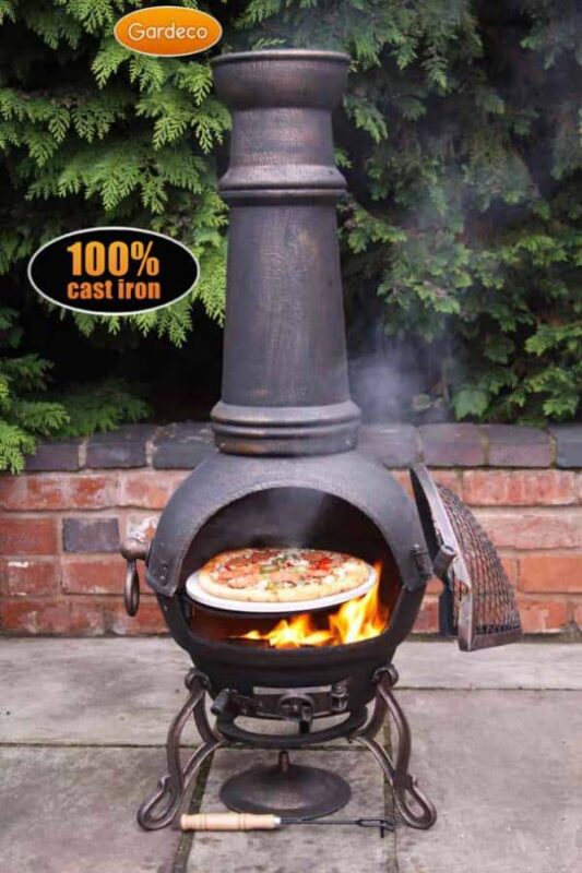 Toledo Cast Iron Chimenea (Extra Large), Bronze